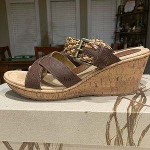 B.O.C Women’s Izabel Cork Wedges Size 11 Coffee Brown